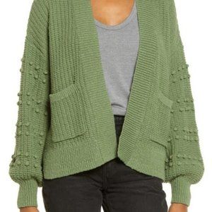 Madewell slouchy bobble cardigan in cactus green